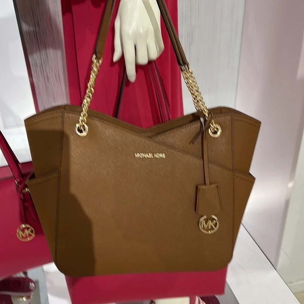 Michael Kors Jet Set Travel Large Chained Tote Shoulder Bag MK Luggage NWT